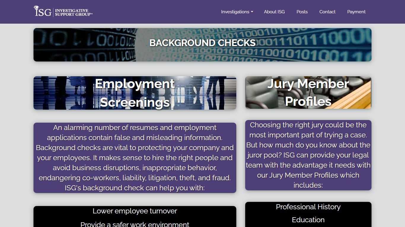 Background Checks - Investigative Support Group, Inc.